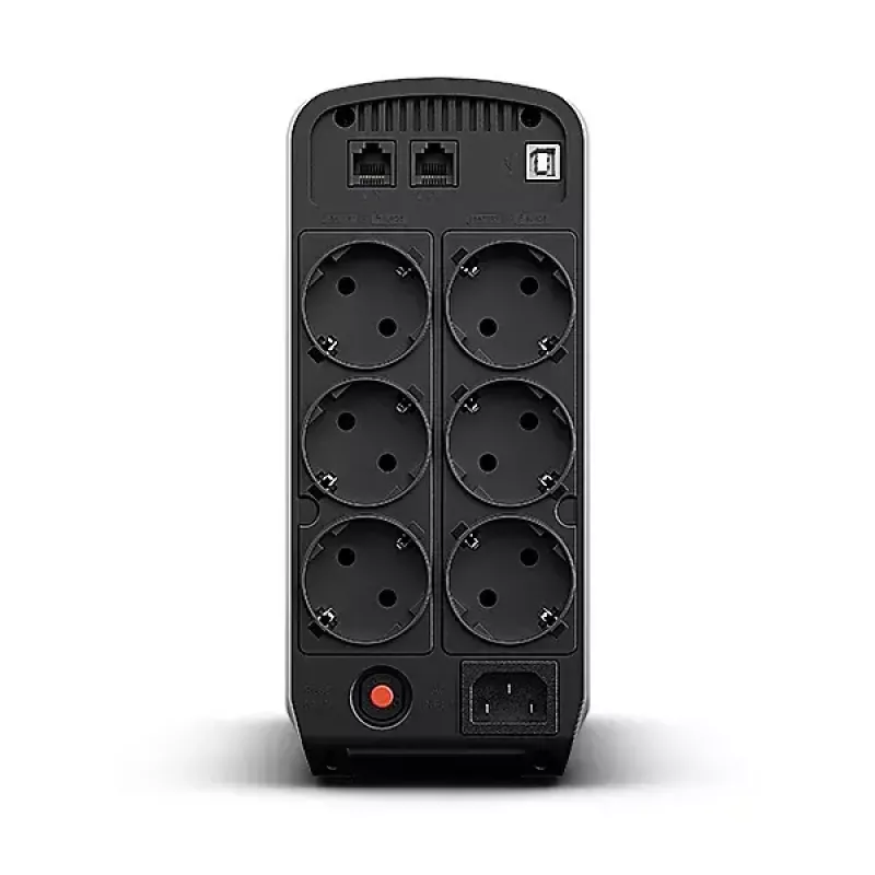 Fonte de alimentação ininterrupta CYBERPOWER CP900EPFCLCD — 0,9 kVA (540 W), 6 tomadas AC, LCD, onda sinusoidal pura, torre