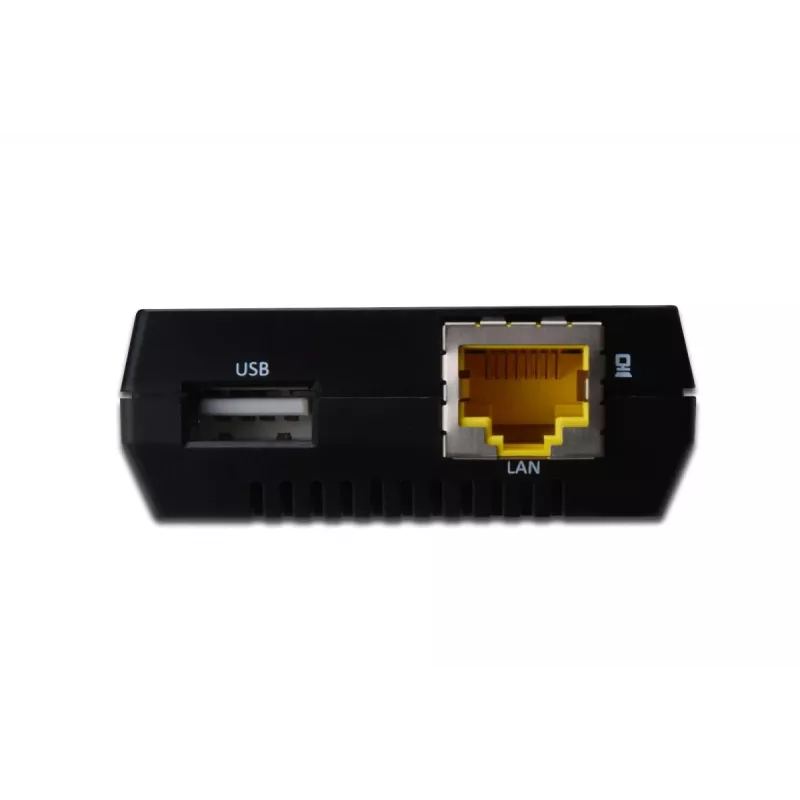 DIGITUS Servidor de rede USB multifunções, hub USB de rede de 1 porta, NAS, servidor de impressão USB 2.0, RJ45