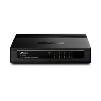 TP-Link Switch de secretária 16 portas 10/100Mbps, Não gerido, Fast Ethernet (10/100), Full Duplex, Montagem em rack, Montagem na parede