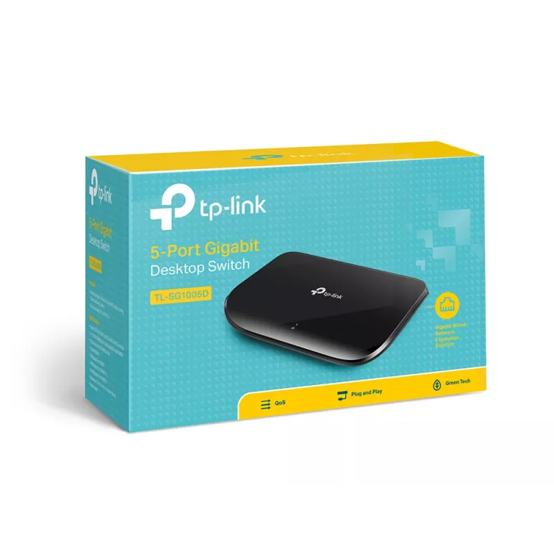 TP-Link Switch de rede de secretária 5 portas Gigabit, Não gerido, Gigabit Ethernet (10/100/1000), Full duplex
