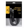 Cabo GEMBIRD Premium VGA HD15M/HD15M Duplo Blindado com 2*Núcleo de ferrite 2,0 m / Preto