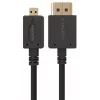 Gembird CC-HDMID-6 Cabo HDMI para Micro HDMI (Tipo D), banhado a ouro, 1,8 m, preto