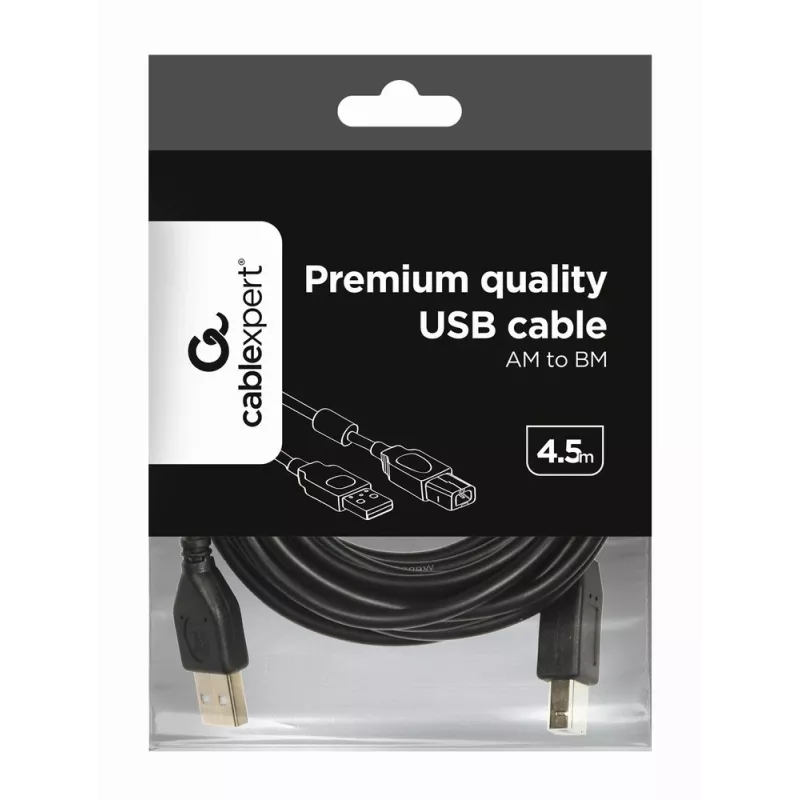 Cabo GEMBIRD de qualidade premium USB ficha A para ficha B 4,5m - preto