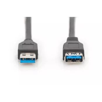 Cabo de extensão USB 3.0 DIGITUS Type A ficha/conector fêmea 1,8 m (ak-300203-018-s)