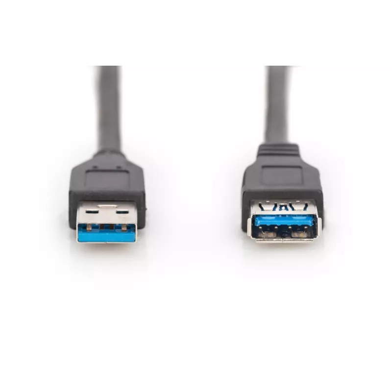 Cabo de extensão USB 3.0 DIGITUS tipo A ficha/conector fêmea 1,8 m (ak-300203-018-s)