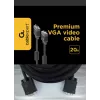 Cabo GEMBIRD Premium VGA - HD15M/HD15M - duplo blindado com 2 x núcleo de ferrite 20m - preto