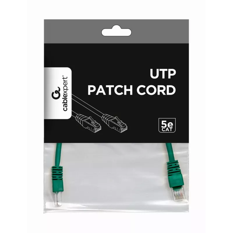 Cabo de rede GEMBIRD - Cat 5e - UTP - 25 cm - Verde