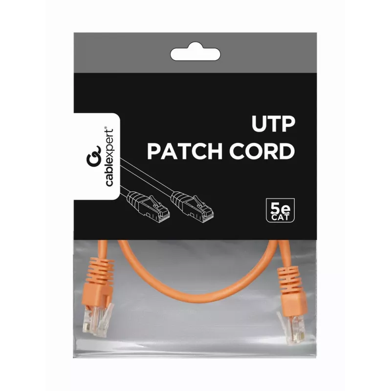Cabo de rede GEMBIRD - Cat 5e - UTP - 25 cm - Laranja