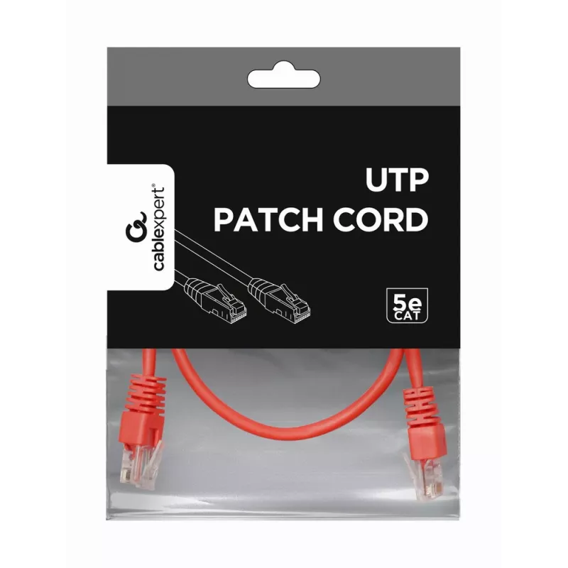 Cabo de rede GEMBIRD - Cat 5e - UTP - 25 cm - Vermelho