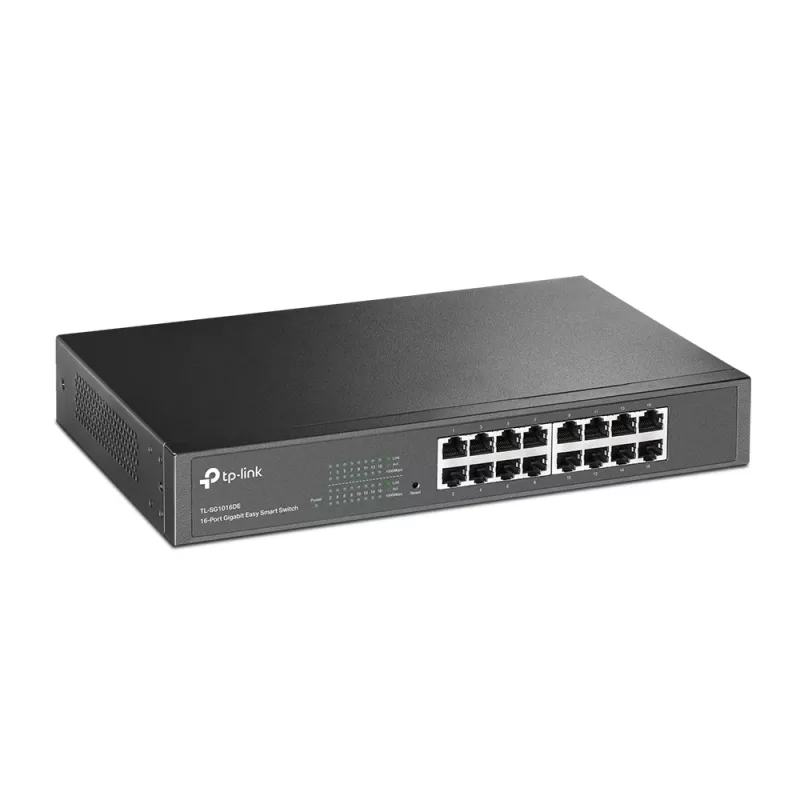 Switch de rede TP-Link 16 portas Gigabit Easy Smart, gerido, L2, Gigabit Ethernet (10/100/1000), montagem em rack, 1U