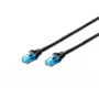 Cabo patch DIGITUS - Cat 5e - U-UTP - Snagless - 1m - preto