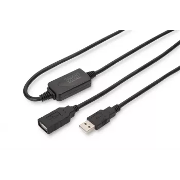 Cabo repetidor USB 2.0 DIGITUS USB A macho / A fêmea 15 m (DA-73101)