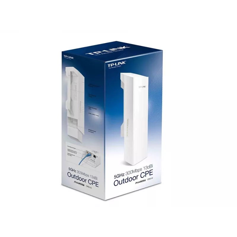 TP-Link 5GHz 300Mbps 13dBi CPE exterior, 5 GHz, 300 Mbit/s, AES, TKIP, WPA, WPA-PSK, WPA2, WPA2-PSK, 10,100 Mbit/s