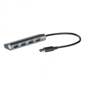 Hub USB i-tec Metal Superspeed USB 3.0 4 portas 5000 Mbit/s cinzento