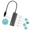 Hub USB i-tec Metal Superspeed USB 3.0 4 portas 5000 Mbit/s cinzento