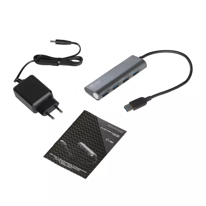 Hub USB i-tec Metal Superspeed USB 3.0 4 portas 5000 Mbit/s cinzento