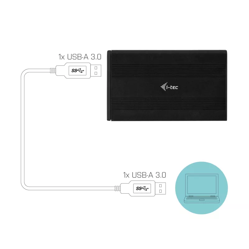 Caixa para HDD/SSD i-tec Advance MySafe AluBasic 2,5