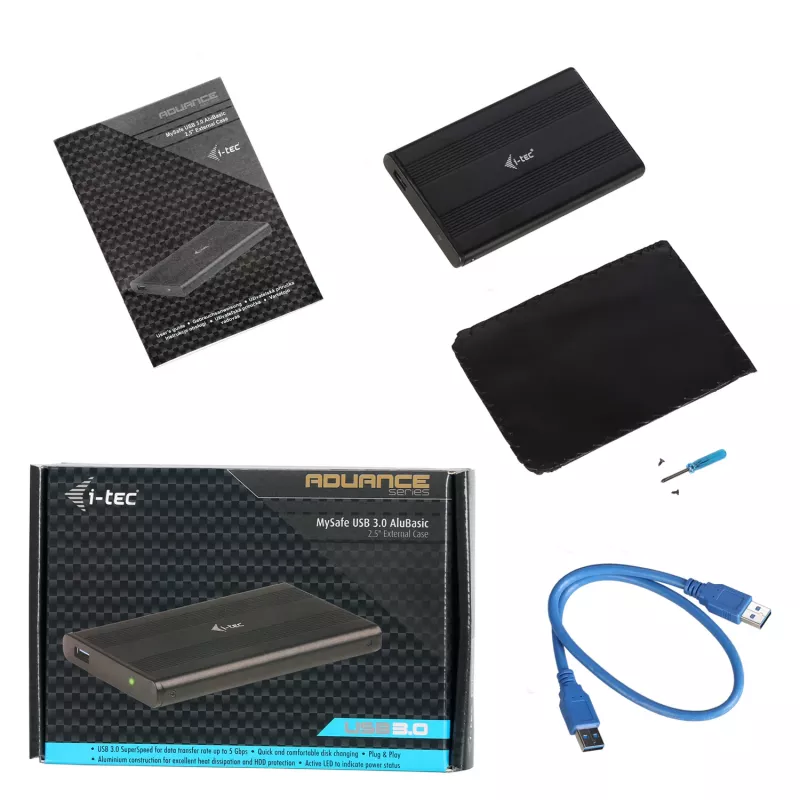 Caixa para HDD/SSD i-tec Advance MySafe AluBasic 2,5