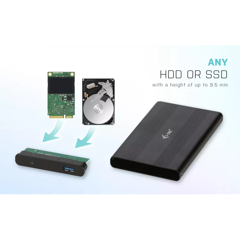 Caixa para HDD/SSD i-tec Advance MySafe AluBasic 2,5
