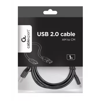 Cabo GEMBIRD USB 2.0 AM para Type-C (AM/CM) 1m