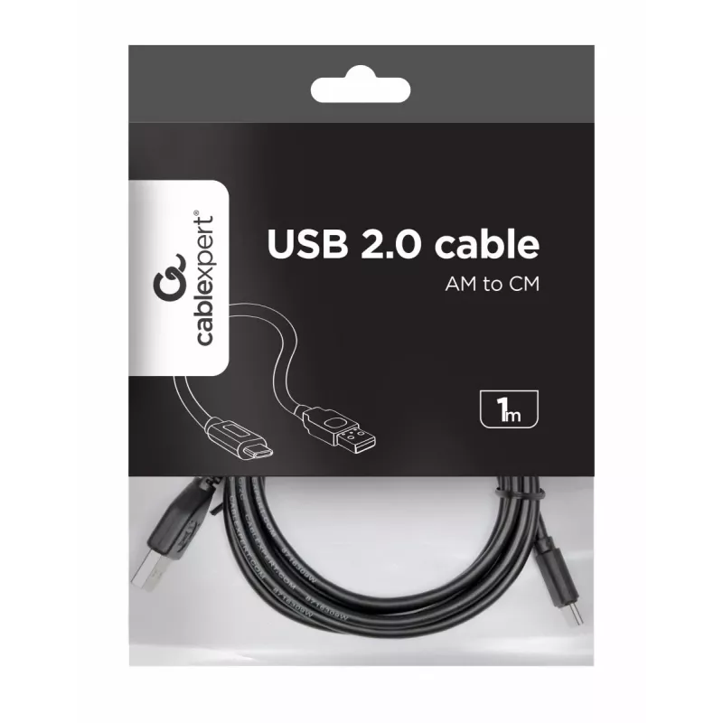 Cabo GEMBIRD USB 2.0 AM para Type-C (AM/CM) 1m