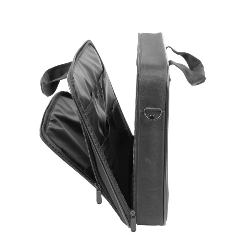 Mala de pasta NATEC Doberman 39,6 cm (15,6 polegadas) poliéster preto, resistente a impactos, 3 compartimentos