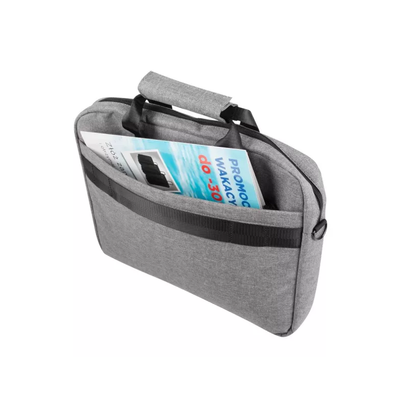 Mala de ombro NATEC Mustela para portáteis até 39,6 cm (15,6 polegadas), poliéster, cinzento, bolso frontal, alça de ombro