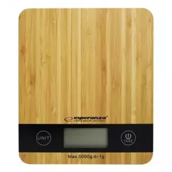 Balança de cozinha eletrónica ESPERANZA EKS005 — capacidade de 5 kg, precisão de 1 g, plataforma de bambu