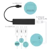 Hub USB 3.0 fino i-tec Advance 3 portas adaptador Gigabit Ethernet preto