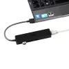 Hub USB 3.0 fino i-tec Advance 3 portas adaptador Gigabit Ethernet preto