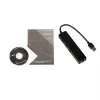 Hub USB 3.0 fino i-tec Advance 3 portas adaptador Gigabit Ethernet preto