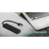 Hub USB 3.0 fino i-tec Advance 3 portas adaptador Gigabit Ethernet preto