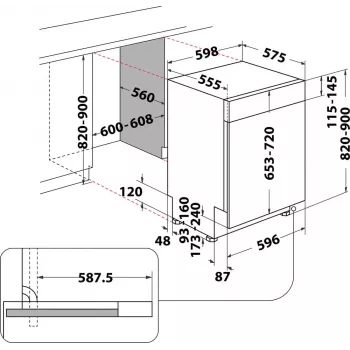 Whirlpool WBC3C26B semi encastrado 14 conjuntos de louça