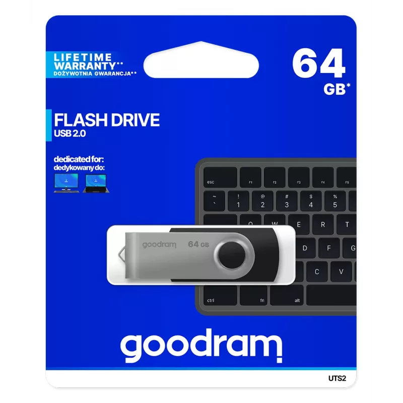 Goodram UTS2 pen drive USB 64 GB USB Type-A 2.0 preto