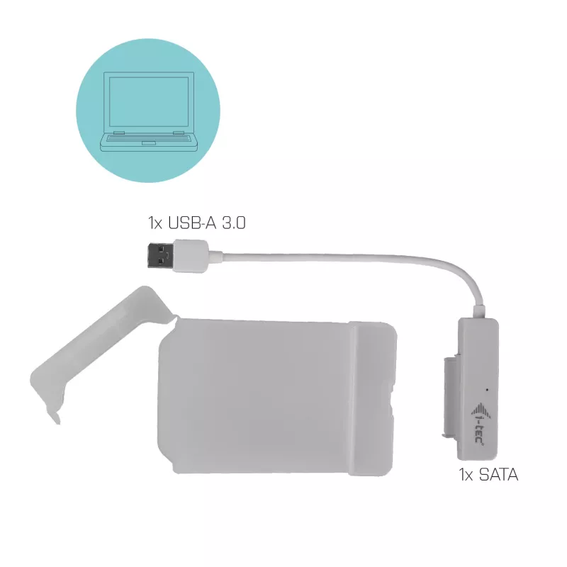 Caixa HDD/SSD i-tec MySafe USB 3.0 Easy 2,5 polegadas caixa externa – branca