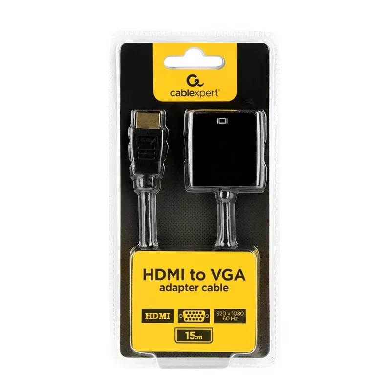 Cabo adaptador GEMBIRD HDMI para VGA, conector único preto