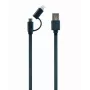 Cabo combinado de carregamento GEMBIRD USB para Apple Lightning e Micro-USB 1m - preto