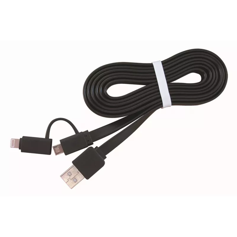 Cabo combinado de carregamento GEMBIRD USB para Apple Lightning e Micro-USB 1m - preto