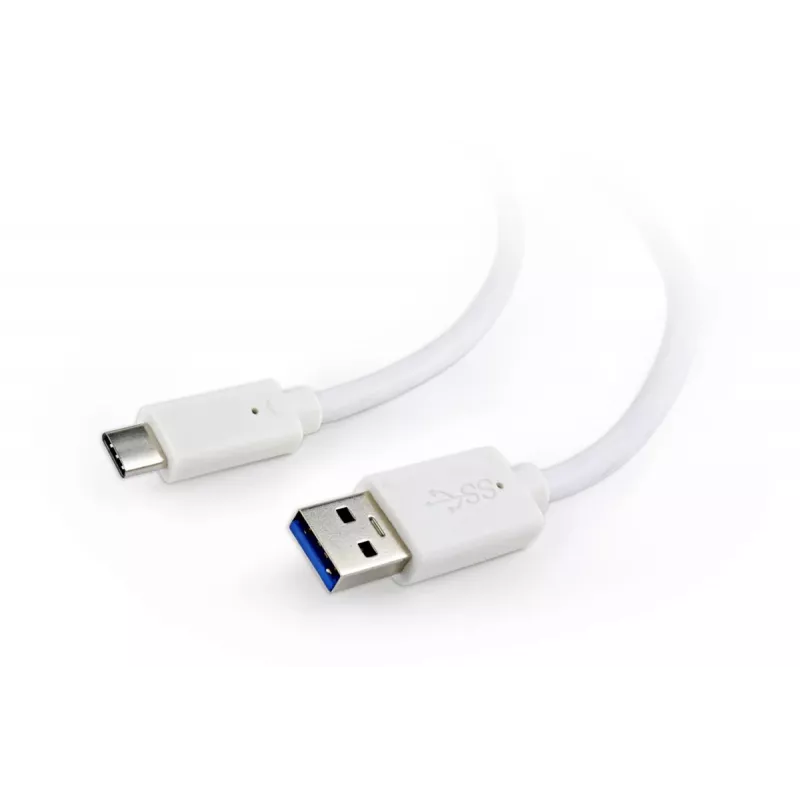 Cabo GEMBIRD USB 3.0 AM para Type-C (AM/CM) 1 m - branco