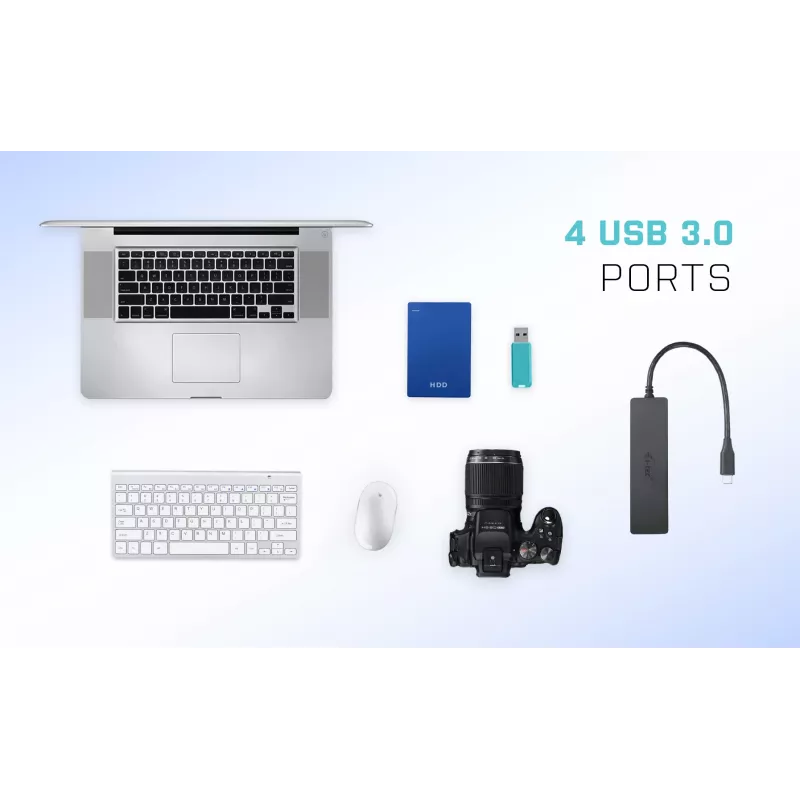 Hub passivo USB-C slim i-tec Advance 4 portas