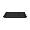 Lanberg AK-1008-B prateleira fixa 1U para armários de 19 polegadas (482,6 mm), 483x315 mm, para armários com 450/600/800/1000 mm de profundidade, máx. 25 kg, preta RAL 9004