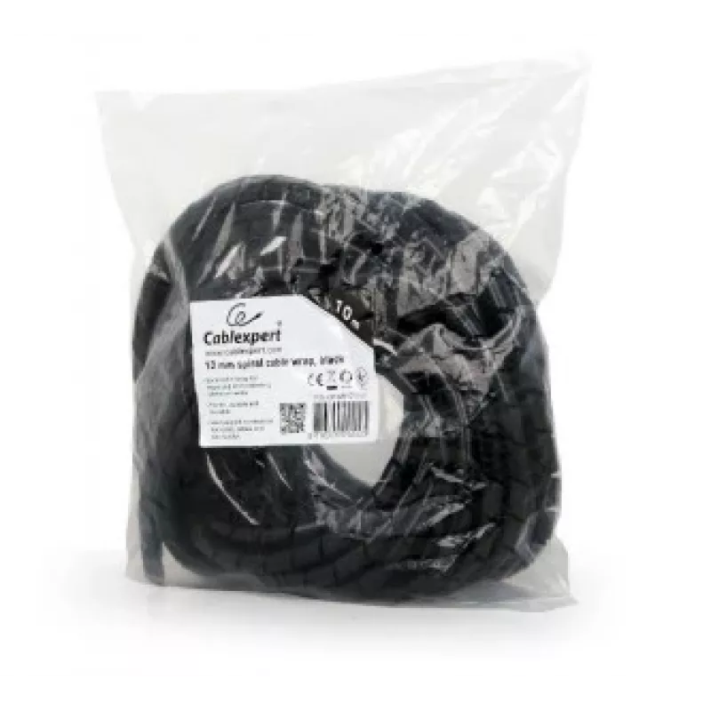 Tubo espiral para cabos GEMBIRD 12mm, 10 m – preto