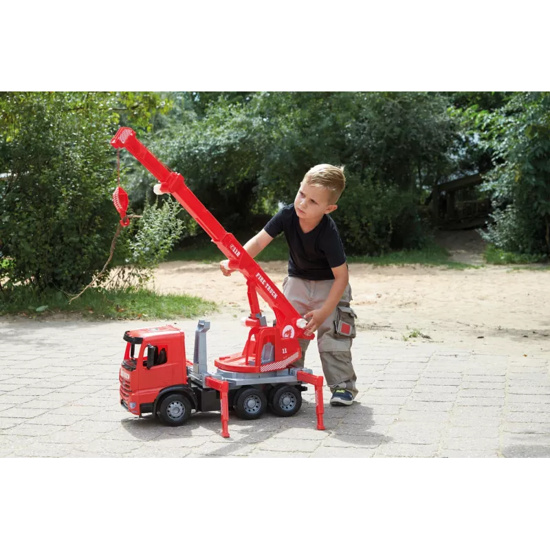 LENA GIGA TRUCKS Camião de bombeiros com grua Arocs, modelo de camião com grua, 3 ano(s), preto, cinzento, vermelho