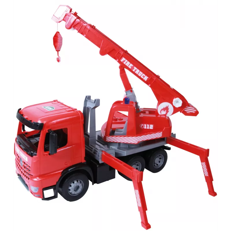 LENA GIGA TRUCKS Camião de bombeiros com grua Arocs, modelo de camião com grua, 3 ano(s), preto, cinzento, vermelho