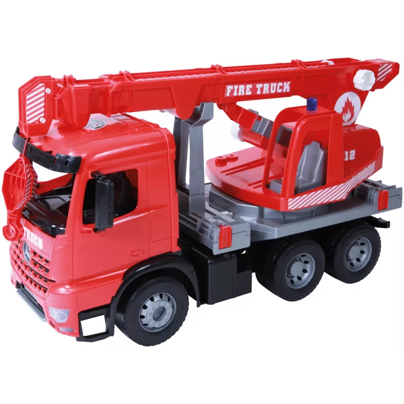 LENA GIGA TRUCKS Camião de bombeiros com grua Arocs, modelo de camião com grua, 3 ano(s), preto, cinzento, vermelho