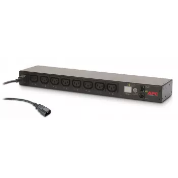 APC NetShelter Switched Rack PDU, 1U, 1PH, 2,3 kW 230 V 10 A ou 2,5 kW 208 V 12 A, 8 saídas C13, cabo C14