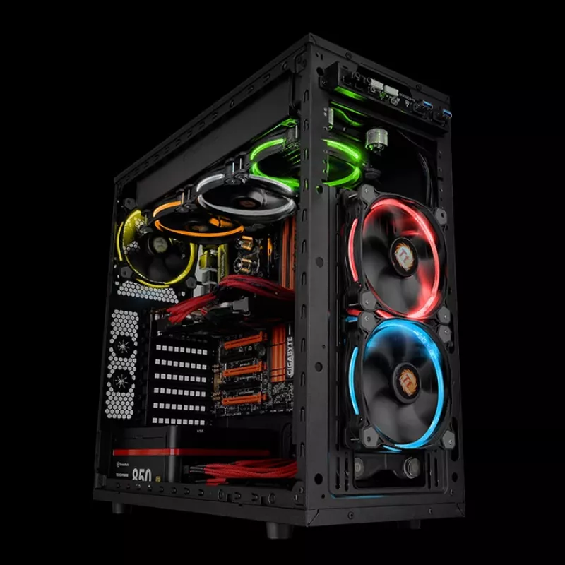 THERMALTAKE Riing 12 LED RGB 256 Colors ventoinha de radiador LED de alta pressão estática (pack de 3 ventoinhas)