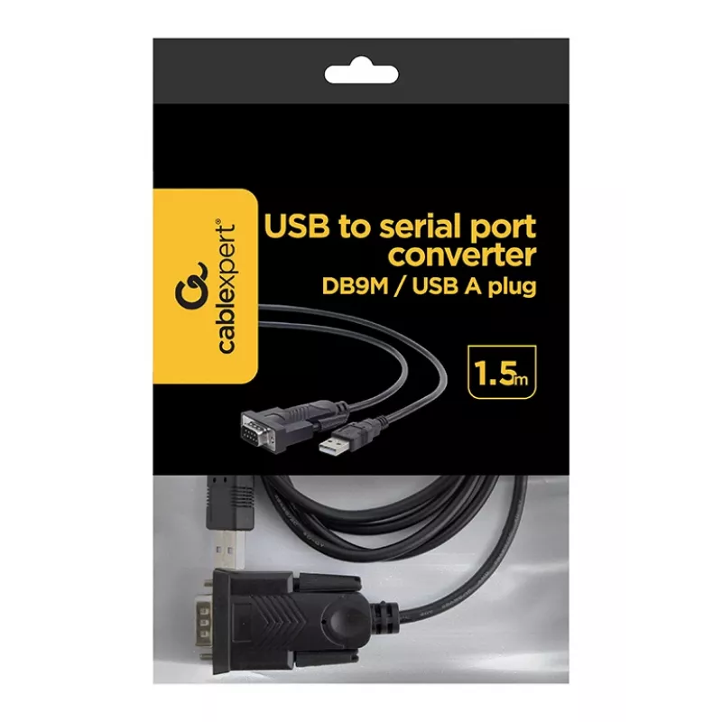 Conversor GEMBIRD USB para DB9M RS232 PL2303TA preto - 1,5 m