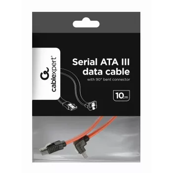 Cabo de dados GEMBIRD SATA III com conector angular de 90 graus, 50 cm – clipes metálicos