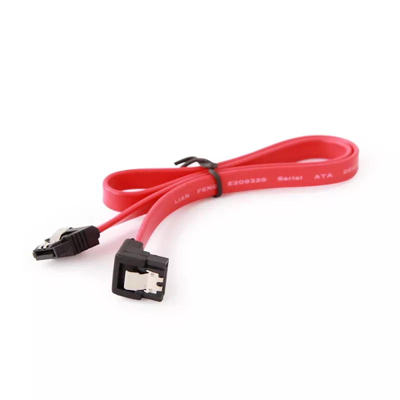 Cabo de dados GEMBIRD SATA III com conector angular de 90 graus, 50 cm – clipes metálicos